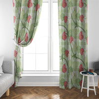 Anthurium Pikake Ti Leaf Palaka Window Curtain Green Version LT01 - Polynesian Pride