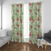 Anthurium Pikake Ti Leaf Palaka Window Curtain Green Version LT01 With Grommets Green - Polynesian Pride