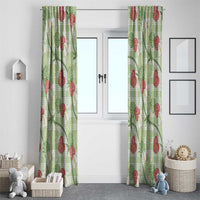 Anthurium Pikake Ti Leaf Palaka Window Curtain Green Version LT01 - Polynesian Pride