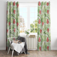 Anthurium Pikake Ti Leaf Palaka Window Curtain Green Version LT01 - Polynesian Pride