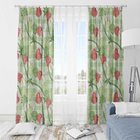 Anthurium Pikake Ti Leaf Palaka Window Curtain Green Version LT01 - Polynesian Pride
