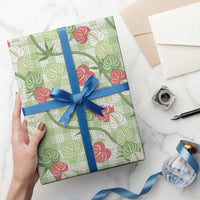 Anthurium Pikake Ti Leaf Palaka Wrapping Paper Green Version LT01 - Polynesian Pride
