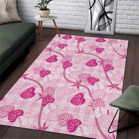Anthurium Pikake Ti Leaf Palaka Area Rug Pink Version LT01 Pink - Polynesian Pride