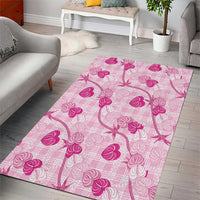 Anthurium Pikake Ti Leaf Palaka Area Rug Pink Version LT01 - Polynesian Pride