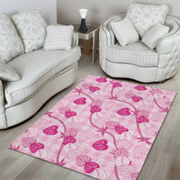 Anthurium Pikake Ti Leaf Palaka Area Rug Pink Version LT01 - Polynesian Pride