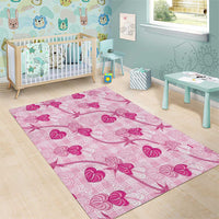 Anthurium Pikake Ti Leaf Palaka Area Rug Pink Version LT01 - Polynesian Pride