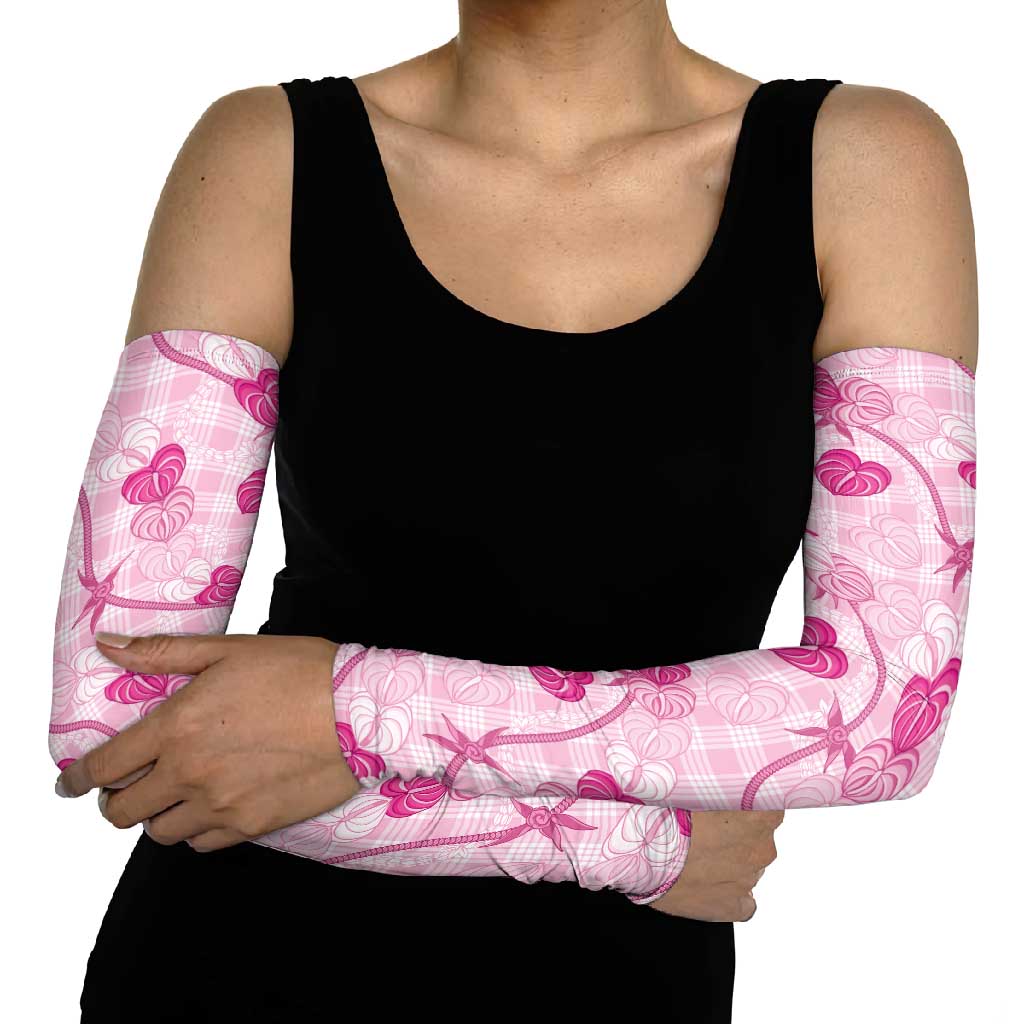 Anthurium Pikake Ti Leaf Palaka Arm Sleeves Pink Version LT01 - Polynesian Pride