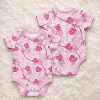 Anthurium Pikake Ti Leaf Palaka Baby Onesie Pink Version LT01 - Polynesian Pride