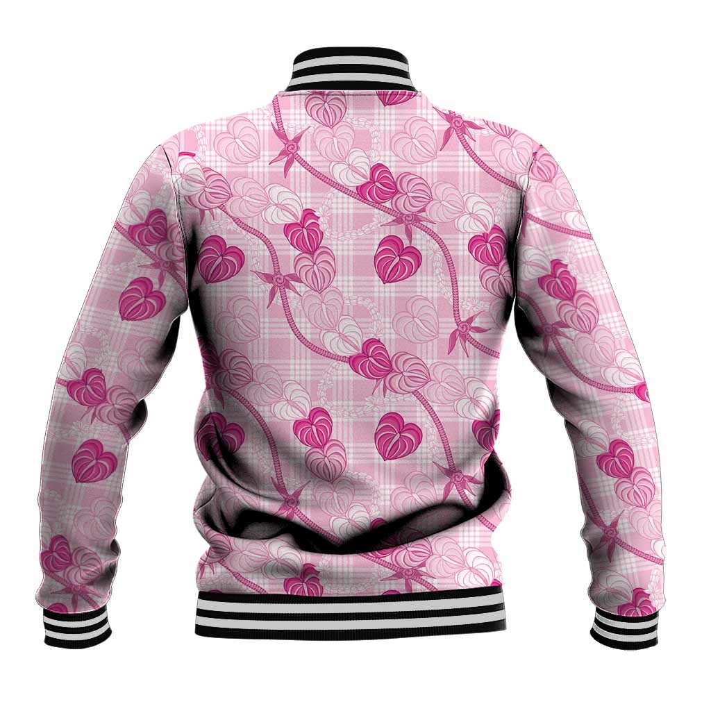 Anthurium Pikake Ti Leaf Palaka Baseball Jacket Pink Version LT01 - Polynesian Pride