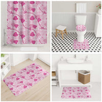 Anthurium Pikake Ti Leaf Palaka Bathroom Set Pink Version LT01 - Polynesian Pride
