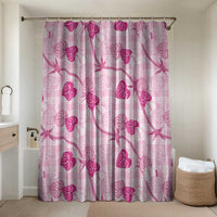 Anthurium Pikake Ti Leaf Palaka Bathroom Set Pink Version LT01 Shower Curtain Only Pink - Polynesian Pride