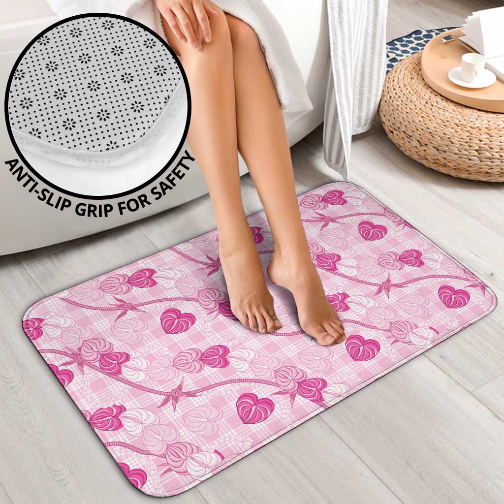 Anthurium Pikake Ti Leaf Palaka Bathroom Set Pink Version LT01 - Polynesian Pride