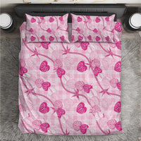 Anthurium Pikake Ti Leaf Palaka Bedding Set Pink Version LT01 Pink - Polynesian Pride
