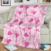 Anthurium Pikake Ti Leaf Palaka Blanket Pink Version LT01 - Polynesian Pride