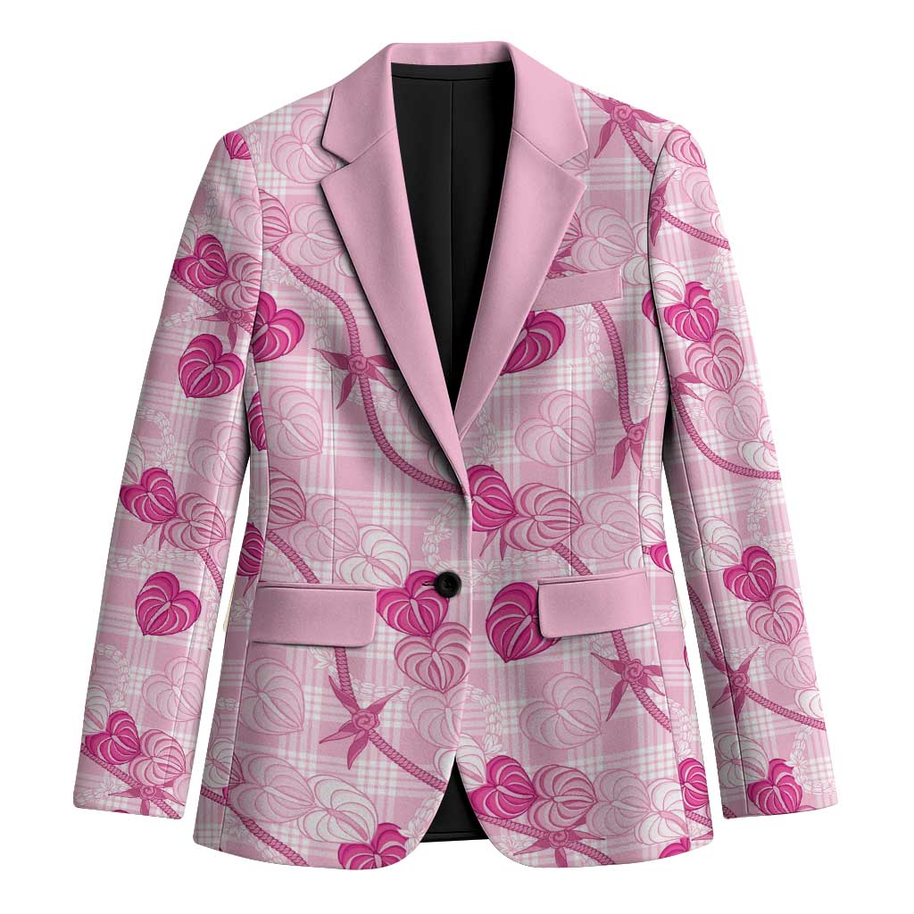 Anthurium Pikake Ti Leaf Palaka Blazer Pink Version LT01 Unisex Pink - Polynesian Pride