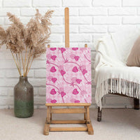 Anthurium Pikake Ti Leaf Palaka Canvas Wall Art Pink Version LT01 - Polynesian Pride