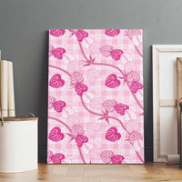Anthurium Pikake Ti Leaf Palaka Canvas Wall Art Pink Version LT01 - Polynesian Pride