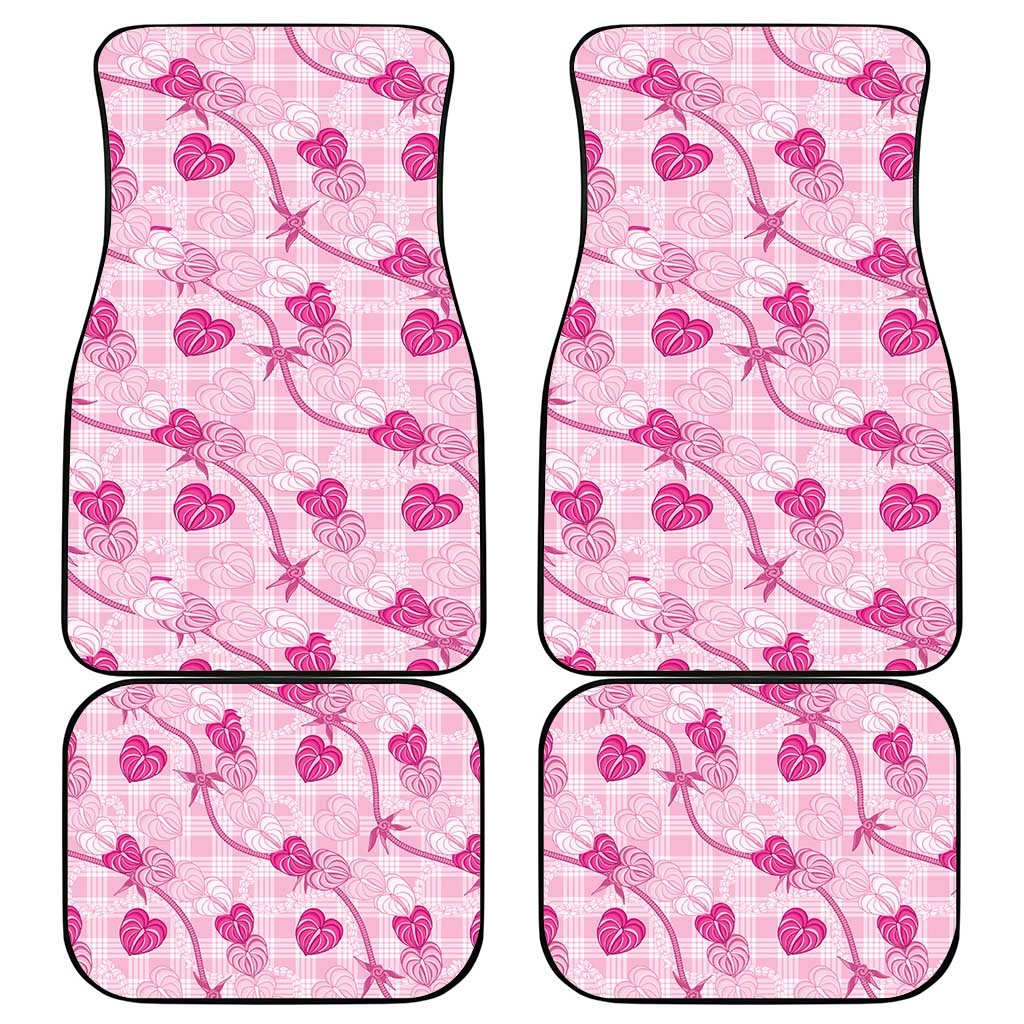 Anthurium Pikake Ti Leaf Palaka Car Mats Pink Version LT01 - Polynesian Pride