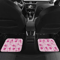 Anthurium Pikake Ti Leaf Palaka Car Mats Pink Version LT01 Set 2pcs - Back Pink - Polynesian Pride
