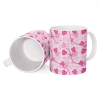 Anthurium Pikake Ti Leaf Palaka Ceramic Mug Pink Version LT01 - Polynesian Pride