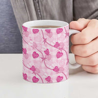 Anthurium Pikake Ti Leaf Palaka Ceramic Mug Pink Version LT01 - Polynesian Pride