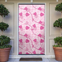 Anthurium Pikake Ti Leaf Palaka Door Cover Pink Version LT01 Pink - Polynesian Pride