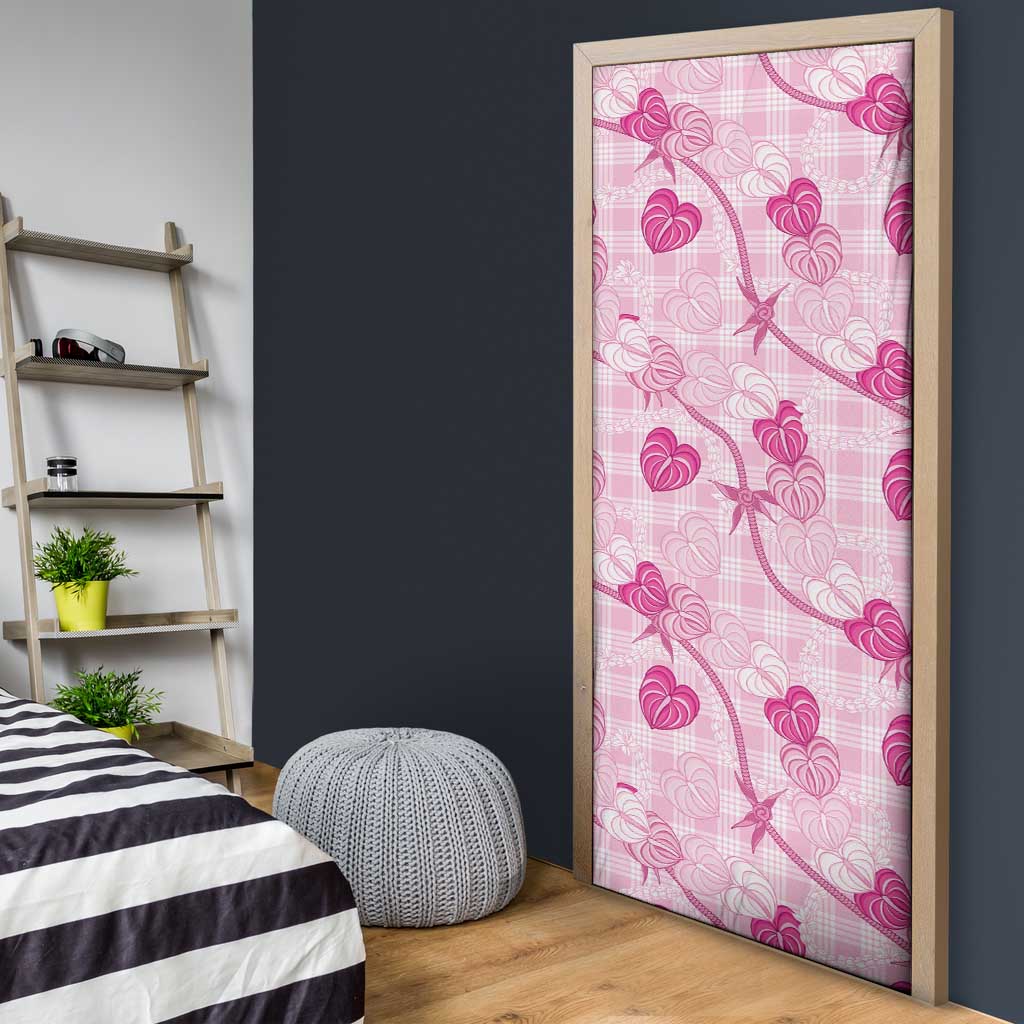 Anthurium Pikake Ti Leaf Palaka Door Cover Pink Version LT01 - Polynesian Pride