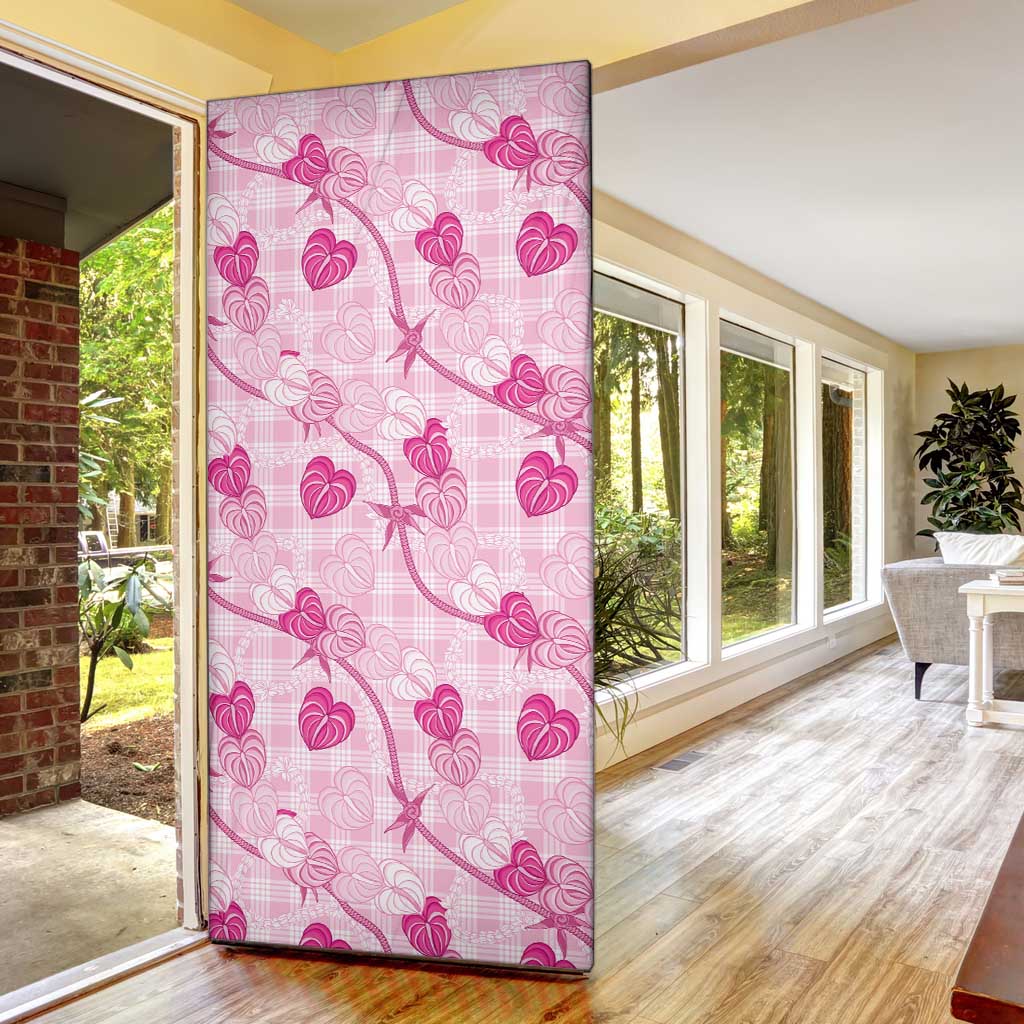 Anthurium Pikake Ti Leaf Palaka Door Cover Pink Version LT01 - Polynesian Pride