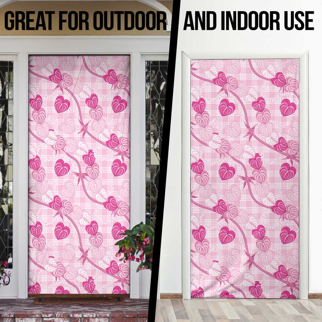 Anthurium Pikake Ti Leaf Palaka Door Cover Pink Version LT01 - Polynesian Pride