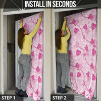 Anthurium Pikake Ti Leaf Palaka Door Cover Pink Version LT01 - Polynesian Pride