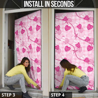 Anthurium Pikake Ti Leaf Palaka Door Cover Pink Version LT01 - Polynesian Pride