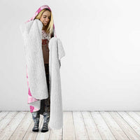 Anthurium Pikake Ti Leaf Palaka Hooded Blanket Pink Version LT01 - Polynesian Pride