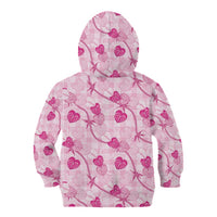Anthurium Pikake Ti Leaf Palaka Kid Hoodie Pink Version LT01 - Polynesian Pride