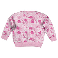 Anthurium Pikake Ti Leaf Palaka Kid Ugly Christmas Sweater Pink Version LT01 - Polynesian Pride