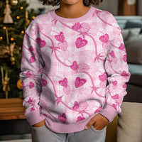 Anthurium Pikake Ti Leaf Palaka Kid Ugly Christmas Sweater Pink Version LT01 - Polynesian Pride