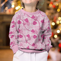 Anthurium Pikake Ti Leaf Palaka Kid Ugly Christmas Sweater Pink Version LT01 - Polynesian Pride