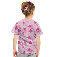 Anthurium Pikake Ti Leaf Palaka Kid T Shirt Pink Version LT01 - Polynesian Pride