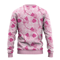 Anthurium Pikake Ti Leaf Palaka Ugly Christmas Sweater Pink Version LT01 - Polynesian Pride