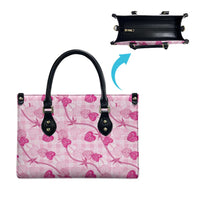 Anthurium Pikake Ti Leaf Palaka Leather Bag Pink Version LT01 - Polynesian Pride