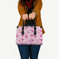 Anthurium Pikake Ti Leaf Palaka Leather Bag Pink Version LT01 - Polynesian Pride