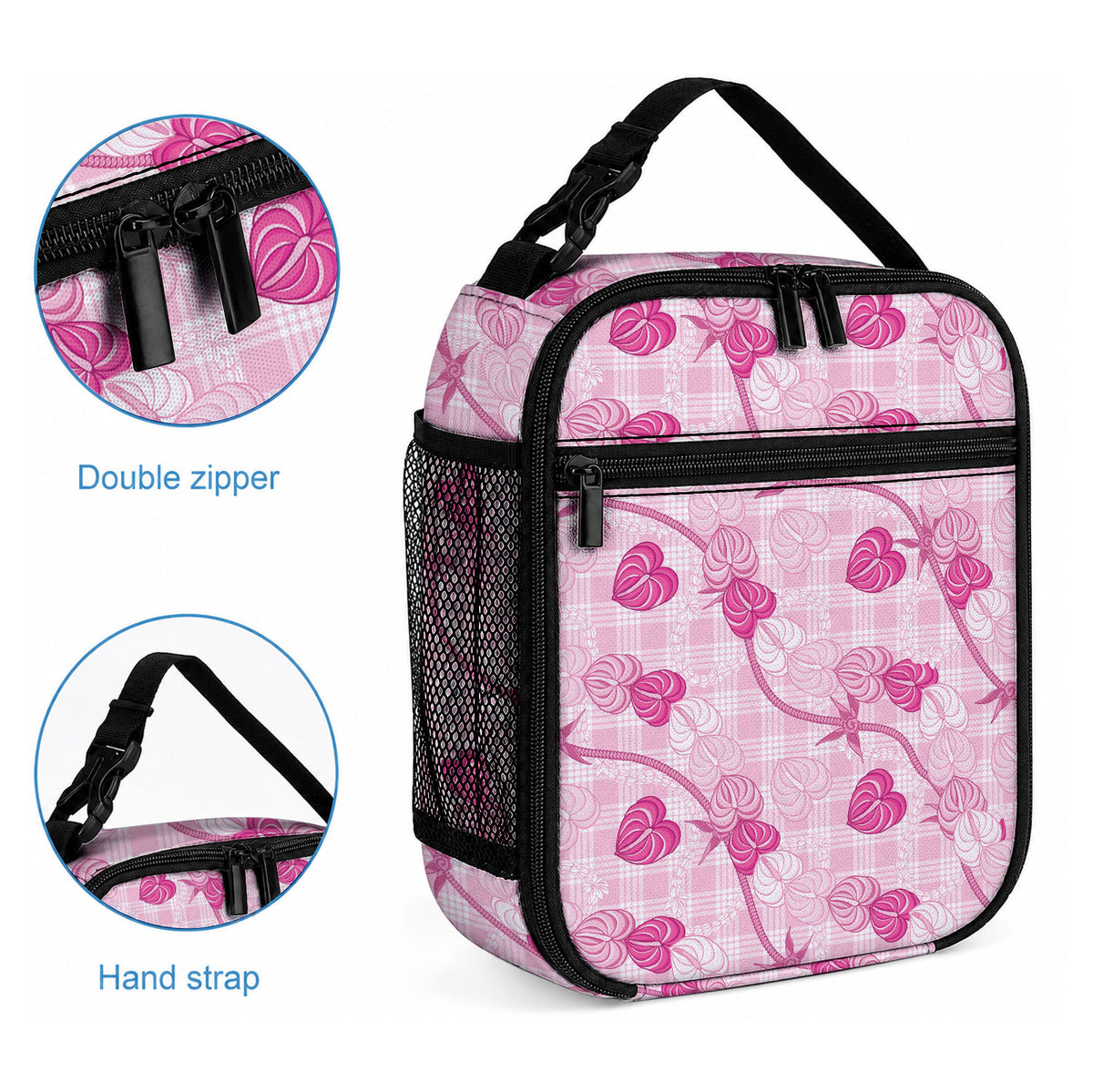 Anthurium Pikake Ti Leaf Palaka Lunch Bag Pink Version LT01 - Polynesian Pride