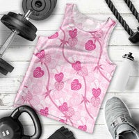 Anthurium Pikake Ti Leaf Palaka Men Tank Top Pink Version LT01 - Polynesian Pride