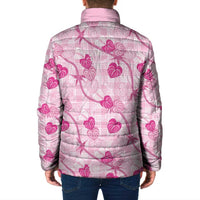 Anthurium Pikake Ti Leaf Palaka Padded Jacket Pink Version LT01 - Polynesian Pride