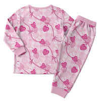 Anthurium Pikake Ti Leaf Palaka Christmas Pajama Set Pink Version LT01 - Polynesian Pride