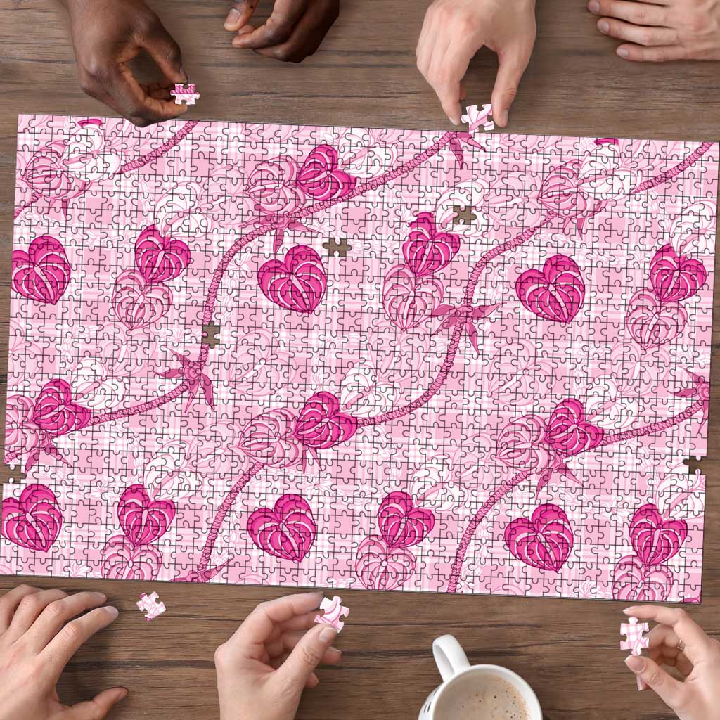 Anthurium Pikake Ti Leaf Palaka Puzzle Pink Version LT01 - Polynesian Pride