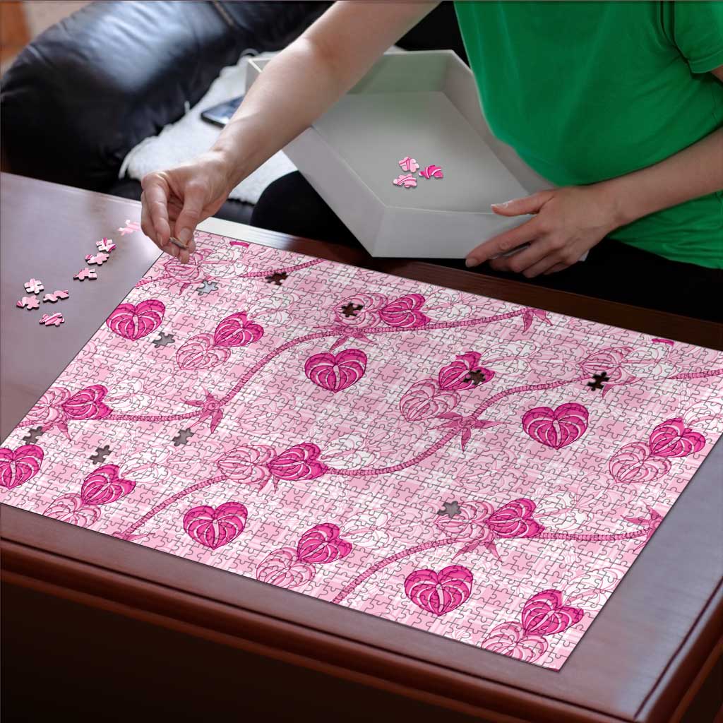 Anthurium Pikake Ti Leaf Palaka Puzzle Pink Version LT01 - Polynesian Pride