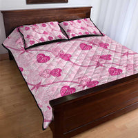 Anthurium Pikake Ti Leaf Palaka Quilt Bed Set Pink Version LT01 - Polynesian Pride