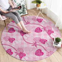 Anthurium Pikake Ti Leaf Palaka Round Carpet Pink Version LT01 - Polynesian Pride