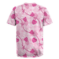 Anthurium Pikake Ti Leaf Palaka Rugby Jersey Pink Version LT01 - Polynesian Pride