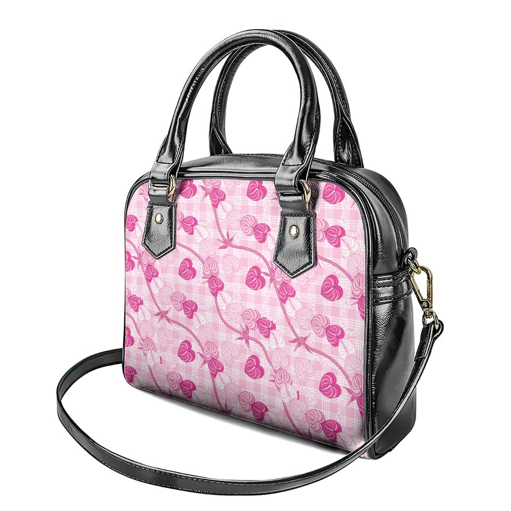 Anthurium Pikake Ti Leaf Palaka Shoulder Handbag Pink Version LT01 - Polynesian Pride